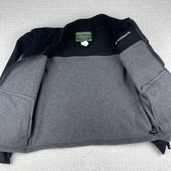 Arcticwear Arctic Cat Fleece Full Zip Jacket Sz S Grey Flex Fleece Snowmobile - Picture 11 of 16